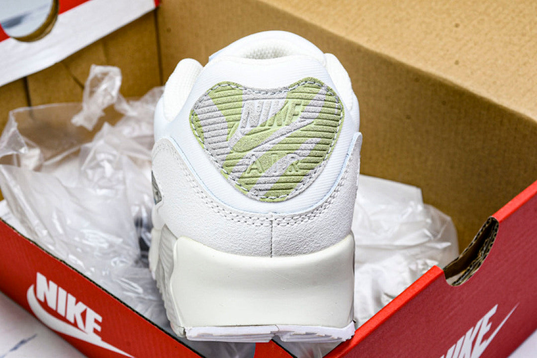 AJ1285-018 AIR MAX 90 TRENDY COUPLE LOW TOP AIR CUSHIONED CASUAL WHITE/LIGHT GRAY/BEIGE