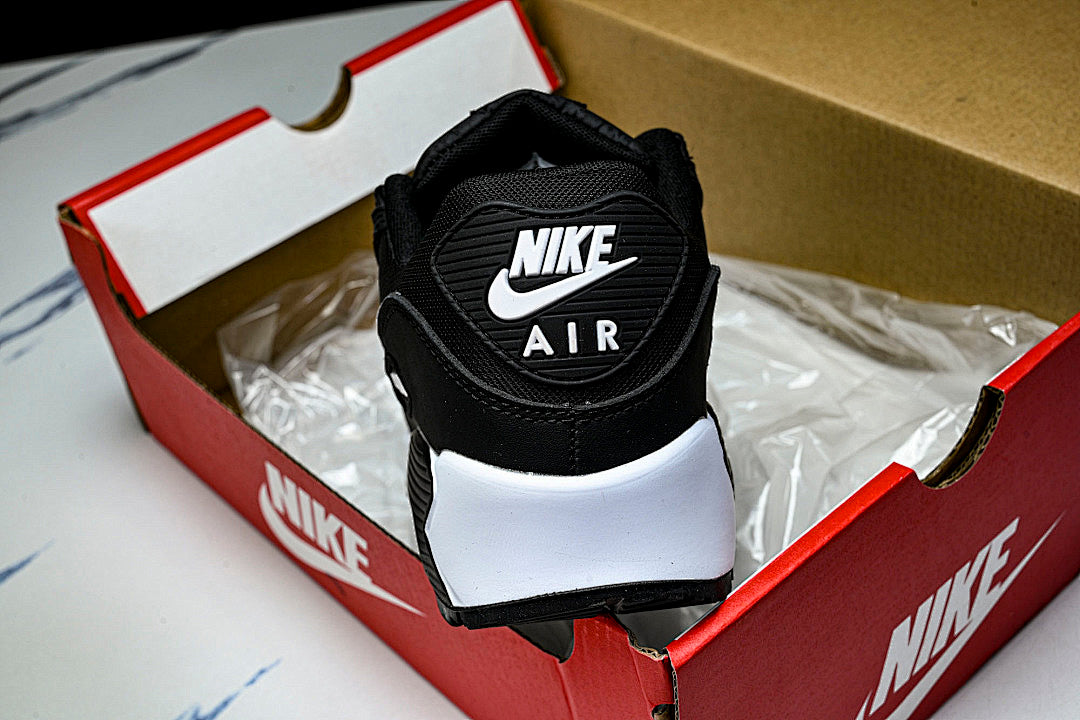 DH8010-002 AIR MAX 90 RETRO AIR CUSHIONED RUNNING SHOES BLACK/WHITE