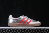 【220】[JR2403]-[GAZELLE INDOOR CLOVER RETRO CASUAL SNEAKERS SILVER/RED]-[WOMAN:35-39]-[MAN:40-45]
