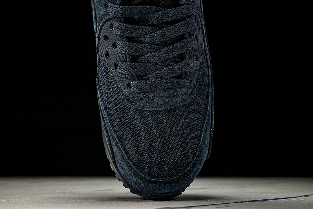 DM0029-401 AIR MAX 90 RETRO AIR CUSHIONED RUNNING SHOES NAVY BLUE/BLACK