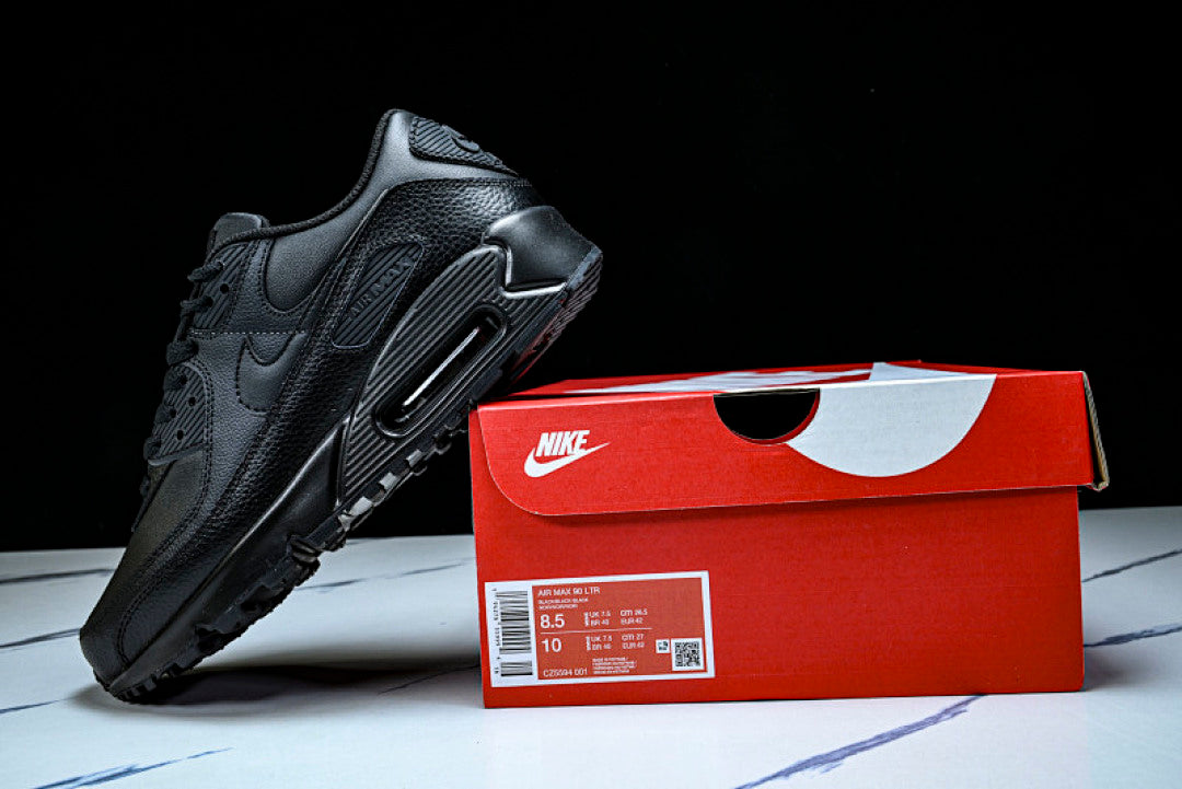 CZ5594-001 AIR MAX 90 LTR CLASSIC SPORTS SHOES FOR MALE AND FEMALE COUPLES BLACK/INKINESS