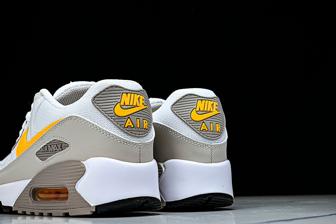 DM0029-119 AIR MAX 90 RETRO AIR CUSHIONED RUNNING SHOES LIGHT GRAY/WHITE/ORANGE