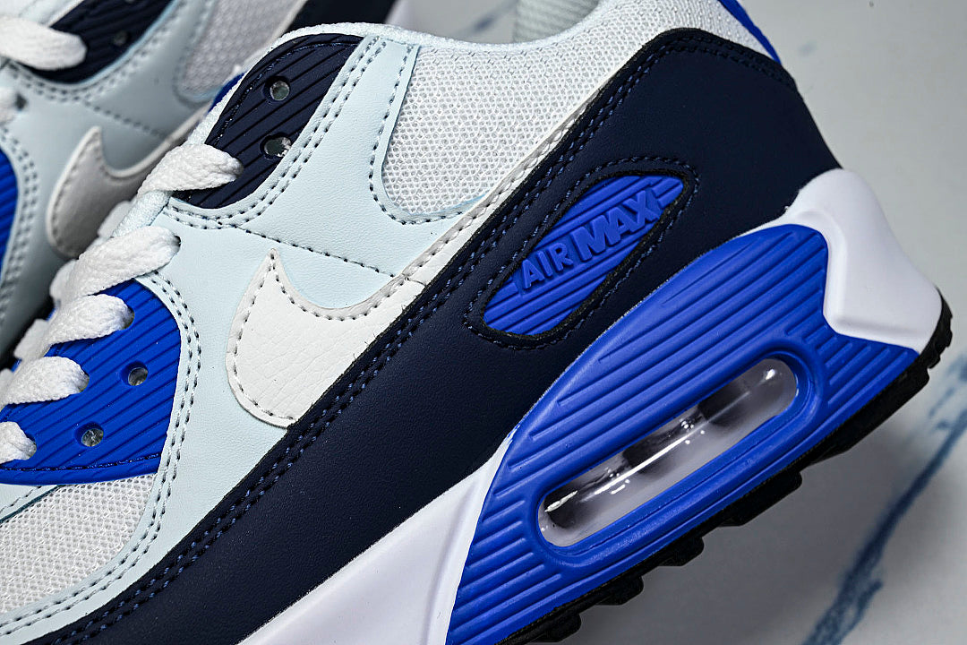 IX4089-121 AIR MAX 90 VINTAGE AIR CUSHION RUNNING SHOES WHITE/BLACK/BLUE