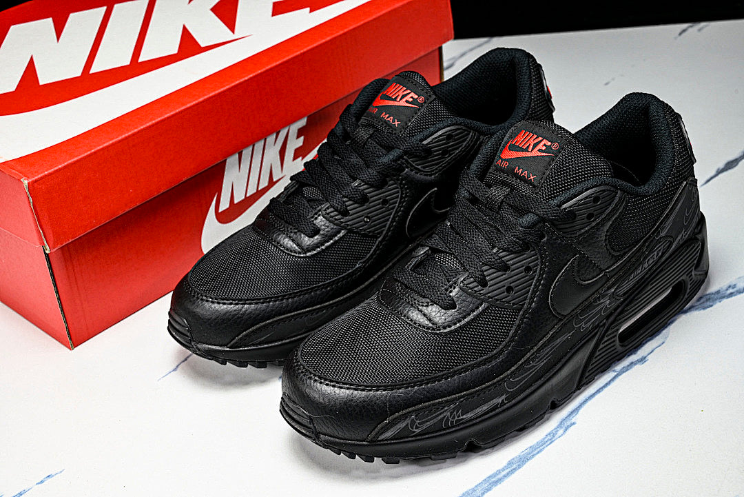 DZ4504-003 AIR MAX 90 RETRO AIR CUSHIONED RUNNING SHOES BLACK/INKINESS