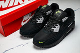 【250】FQ2377-001 AIR MAX 90 RETRO AIR CUSHIONED RUNNING SHOES BLACK/LIGHT GRAY/GREEN