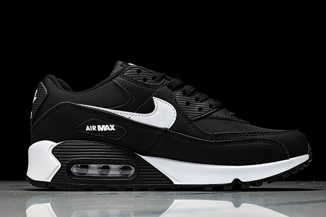 DH8010-002 AIR MAX 90 RETRO AIR CUSHIONED RUNNING SHOES BLACK/WHITE