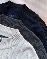 Ralph Lauren Cable-Knit Zip Stand-Collar Sweater RL2503