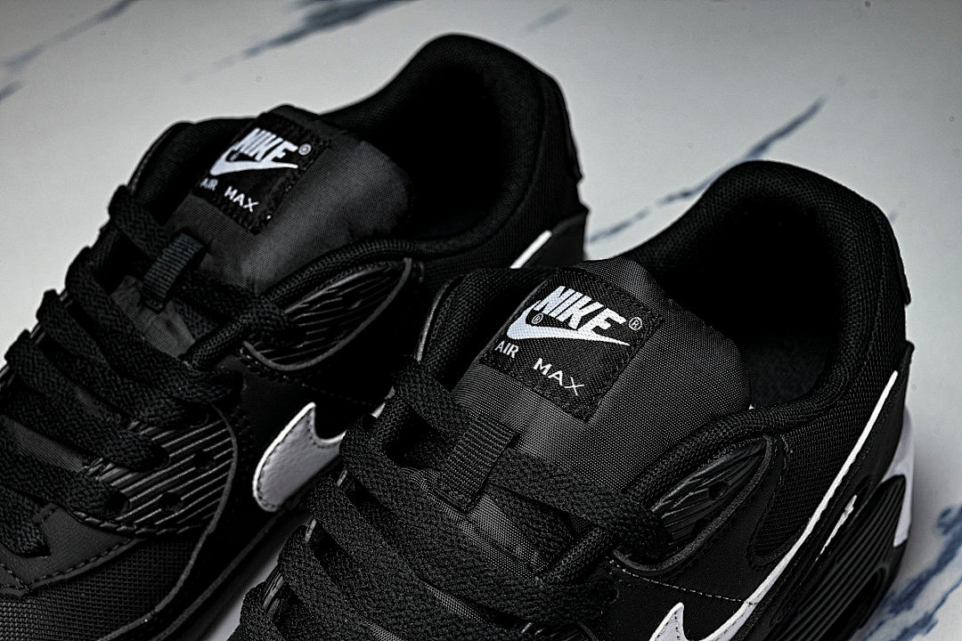 DH8010-002 AIR MAX 90 RETRO AIR CUSHIONED RUNNING SHOES BLACK/WHITE