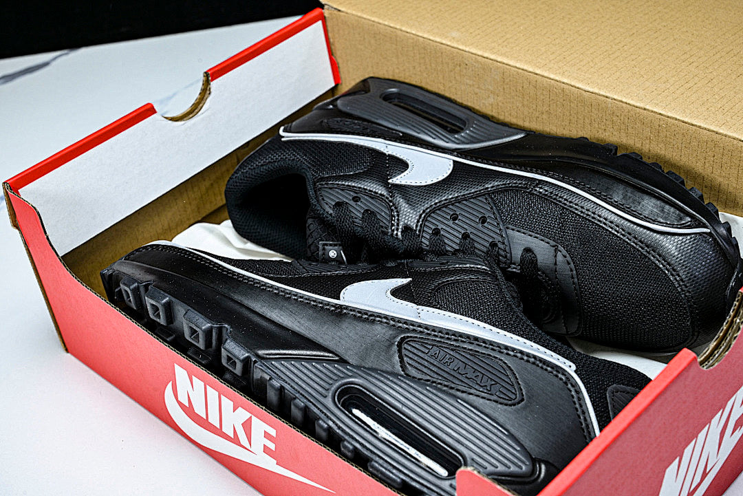 HV4517-002 AIR MAX 90 LTR CLASSIC MEN'S SPORTS SHOES BLACK/LIGHT GRAY