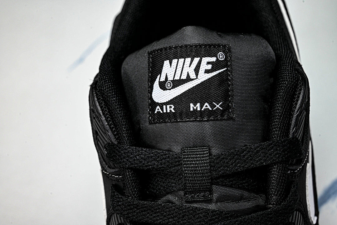 DH8010-002 AIR MAX 90 RETRO AIR CUSHIONED RUNNING SHOES BLACK/WHITE