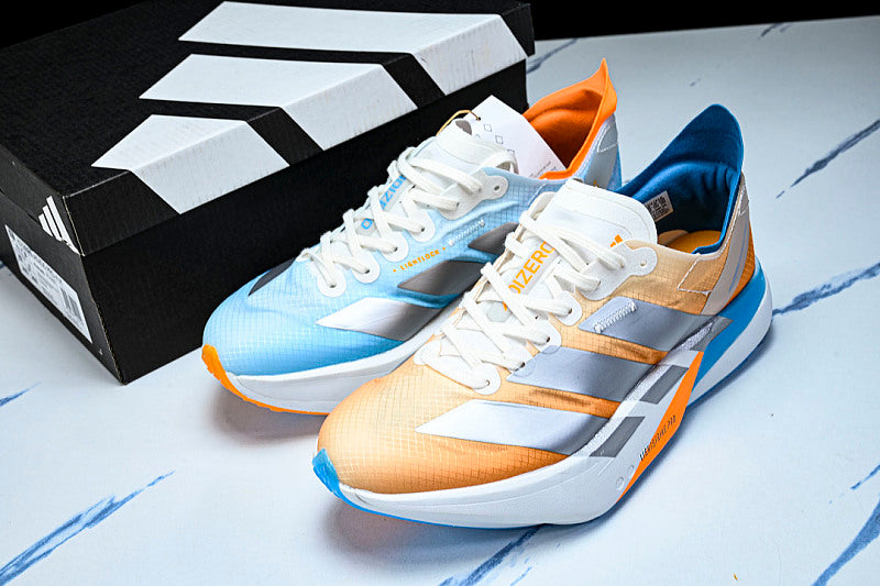KH6360 ADIZERO ADIOS 4 M LOW-TOP RUNNING SHOES ORANGE/SILVER/BLUE/WHITE
