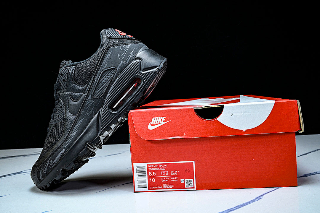 DZ4504-003 AIR MAX 90 RETRO AIR CUSHIONED RUNNING SHOES BLACK/INKINESS