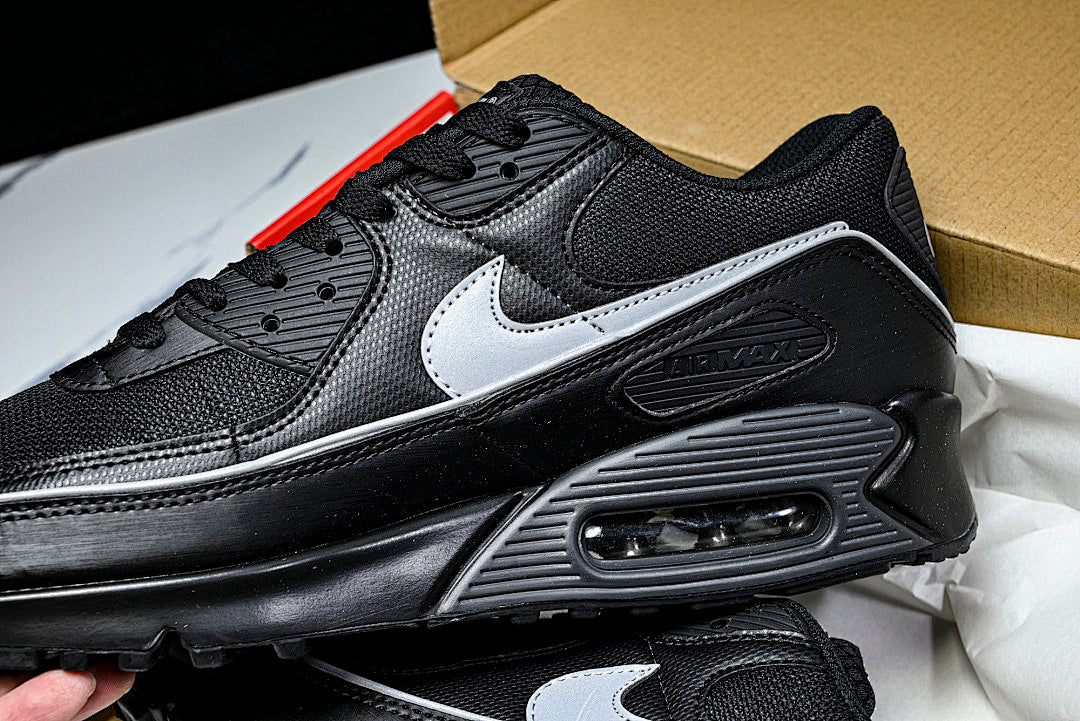 HV4517-002 AIR MAX 90 LTR CLASSIC MEN'S SPORTS SHOES BLACK/LIGHT GRAY