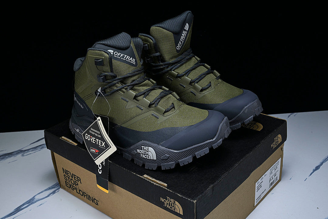 THE NORTH FACE SUMMIT OFFTRAIL GORETEX MEN'S HIKING SHOES ARMY GREEN/GREEN