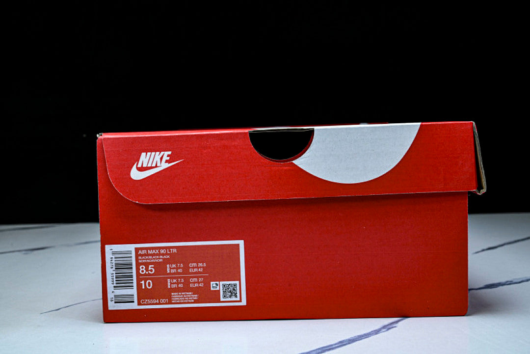CZ5594-001 AIR MAX 90 LTR CLASSIC SPORTS SHOES FOR MALE AND FEMALE COUPLES BLACK/INKINESS