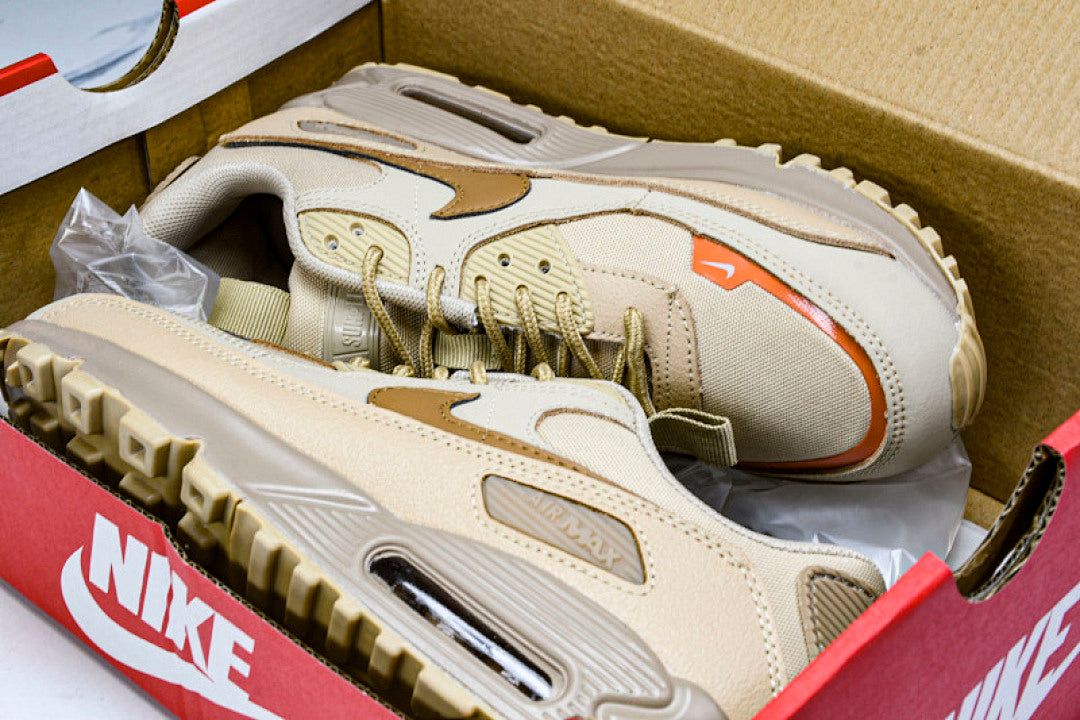 CQ7743-200 AIR MAX 90 TRENDY COUPLE LOW TOP AIR CUSHIONED CASUAL LIGHT WHEAT/BROWN/KHAKI
