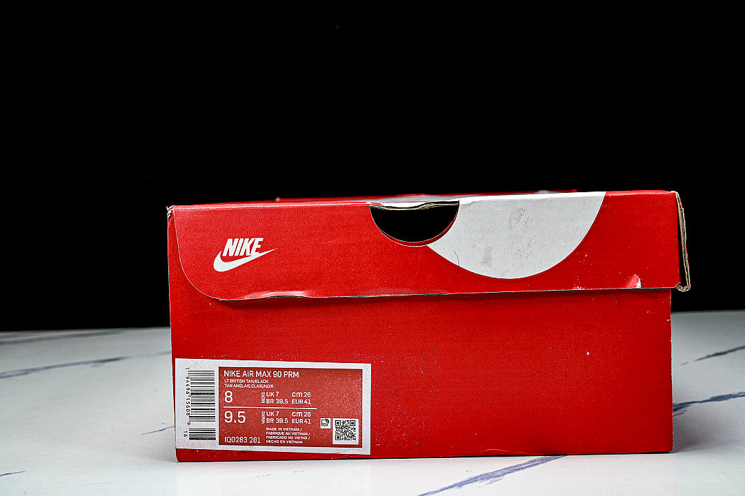 IQ0283-281 AIR MAX 90 RETRO AIR CUSHIONED RUNNING SHOES COFFEE/BLACK