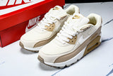 DH8010-004 AIR MAX 90 RETRO AIR CUSHIONED RUNNING SHOES BROWN POWDER/WHITE
