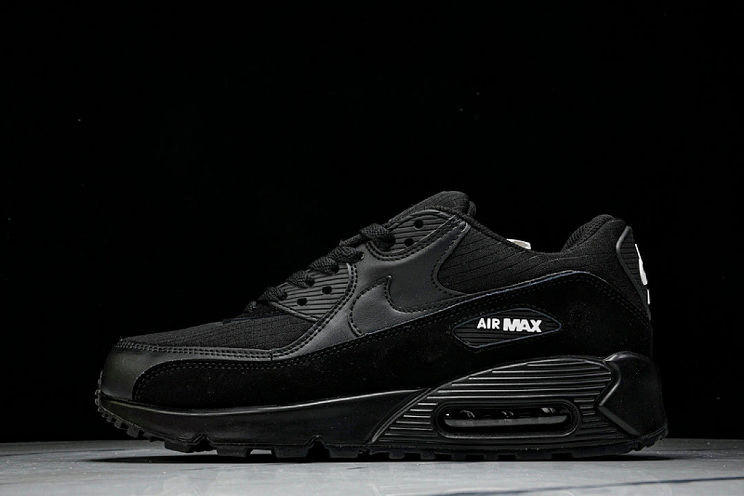 AJ1285-019 AIR MAX 90 RETRO AIR CUSHIONED RUNNING SHOES BLACK/INKINESS