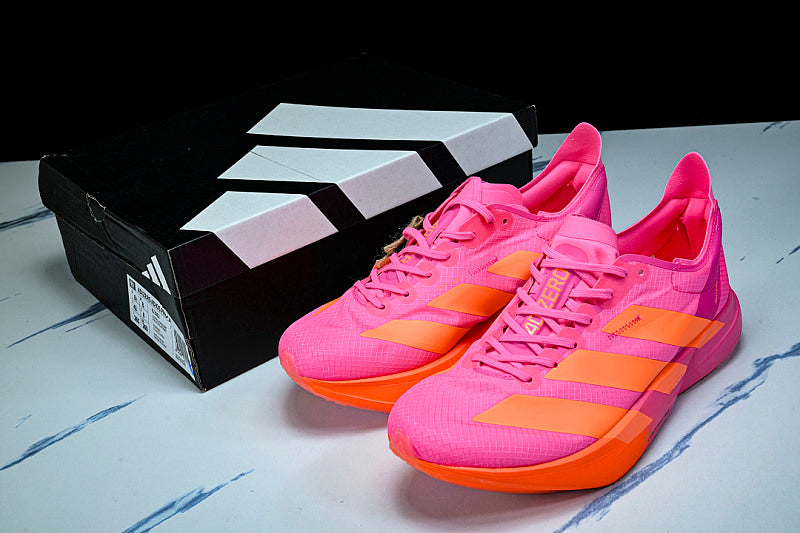KJ3062 ADIZERO ADIOS 4 M LOW-TOP RUNNING SHOES PINK/ORANGE/PINK