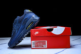 DM0029-401 AIR MAX 90 RETRO AIR CUSHIONED RUNNING SHOES NAVY BLUE/BLACK