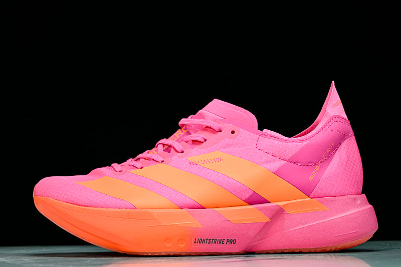 KJ3062 ADIZERO ADIOS 4 M LOW-TOP RUNNING SHOES PINK/ORANGE/PINK