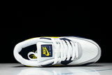 AJ1285-101 AIR MAX 90 RETRO AIR CUSHIONED RUNNING SHOES BLACK/WHITE/LIGHT GRAY/YELLOW