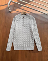 Ralph Lauren Cable-Knit Half-Zip Stand-Collar Sweater RL2502