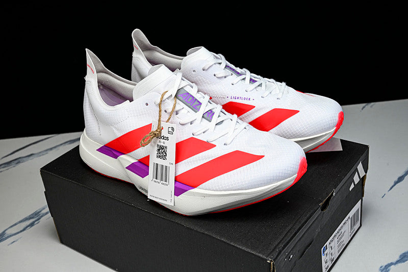 KZ9020 ADIZERO ADIOS PRO 4 FOOTWEAR WHITE/LUCID RED/SHOCK PURPLE