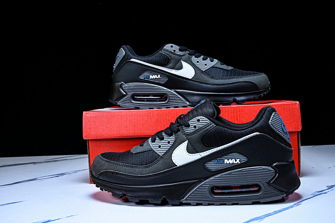 DR0145-002 AIR MAX 90 RETRO AIR CUSHIONED RUNNING SHOES BLACK/WHITE