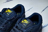 DM0029-401 AIR MAX 90 RETRO AIR CUSHIONED RUNNING SHOES NAVY BLUE/BLACK