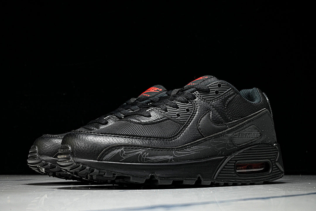 DZ4504-003 AIR MAX 90 RETRO AIR CUSHIONED RUNNING SHOES BLACK/INKINESS
