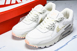 AJ1285-018 AIR MAX 90 TRENDY COUPLE LOW TOP AIR CUSHIONED CASUAL WHITE/LIGHT GRAY/BEIGE