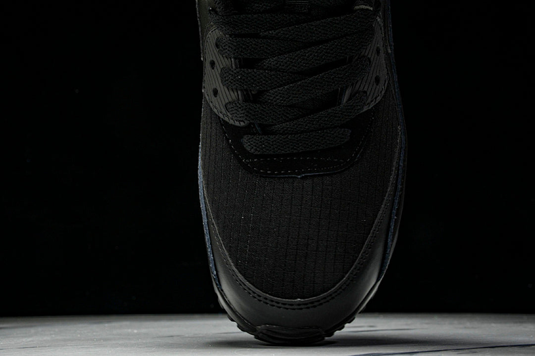 AJ1285-019 AIR MAX 90 RETRO AIR CUSHIONED RUNNING SHOES BLACK/INKINESS