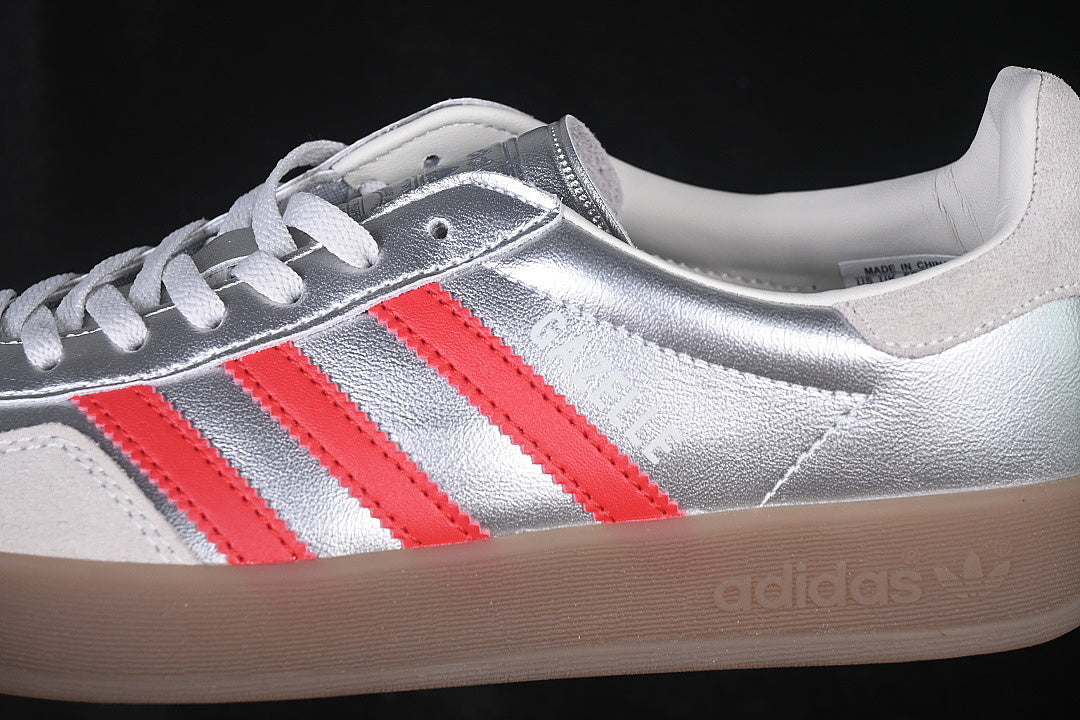 【220】[JR2403]-[GAZELLE INDOOR CLOVER RETRO CASUAL SNEAKERS SILVER/RED]-[WOMAN:35-39]-[MAN:40-45]