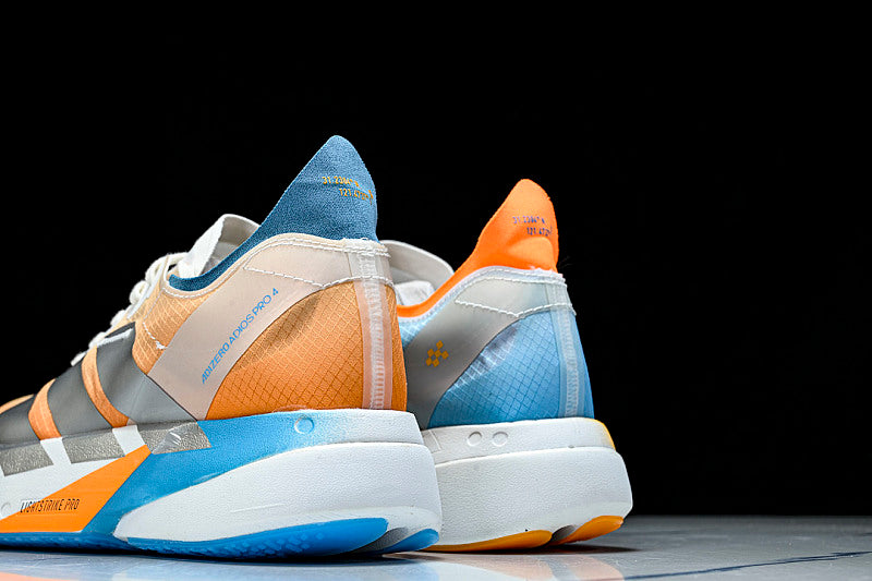 KH6360 ADIZERO ADIOS 4 M LOW-TOP RUNNING SHOES ORANGE/SILVER/BLUE/WHITE