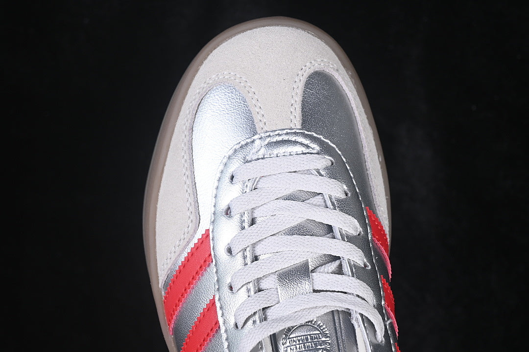 【220】[JR2403]-[GAZELLE INDOOR CLOVER RETRO CASUAL SNEAKERS SILVER/RED]-[WOMAN:35-39]-[MAN:40-45]