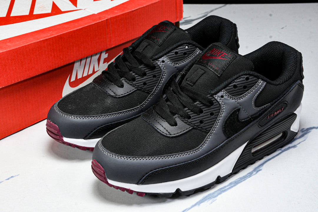 CH8490-001 AIR MAX 90 TRENDY COUPLE LOW TOP AIR CUSHIONED CASUAL BLACK/DARK GRAY/WHITE
