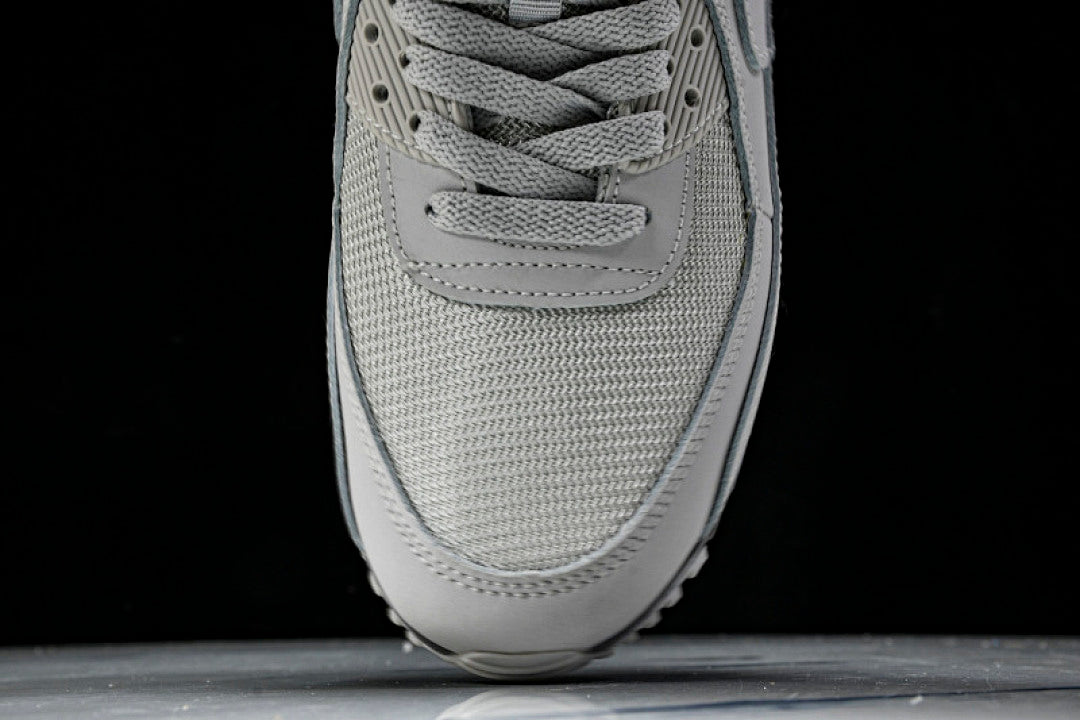 DC4466-001 AIR MAX 90 TRENDY COUPLE LOW TOP AIR CUSHIONED CASUAL LIGHT GRAY/DARK GRAY/ORANGE