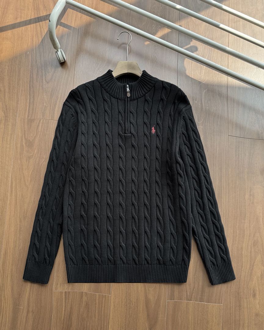 Ralph Lauren Cable-Knit Half-Zip Stand-Collar Sweater RL2502
