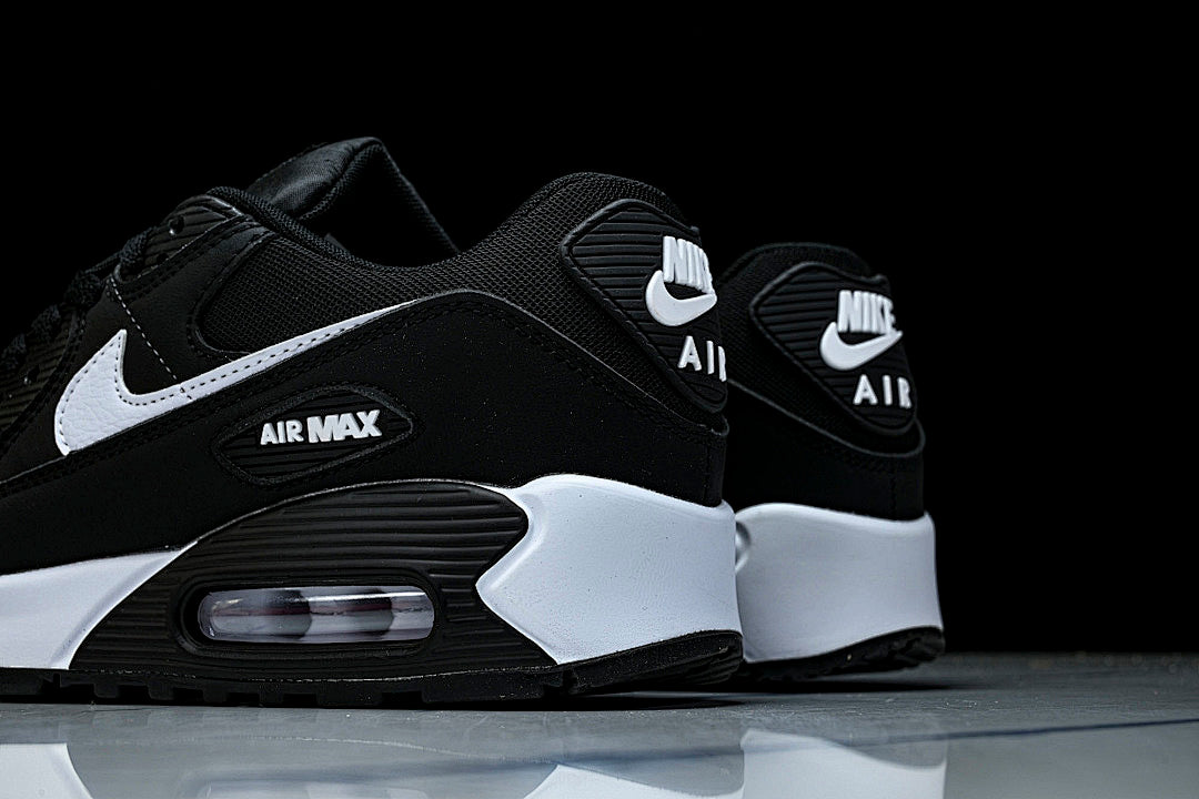 DH8010-002 AIR MAX 90 RETRO AIR CUSHIONED RUNNING SHOES BLACK/WHITE