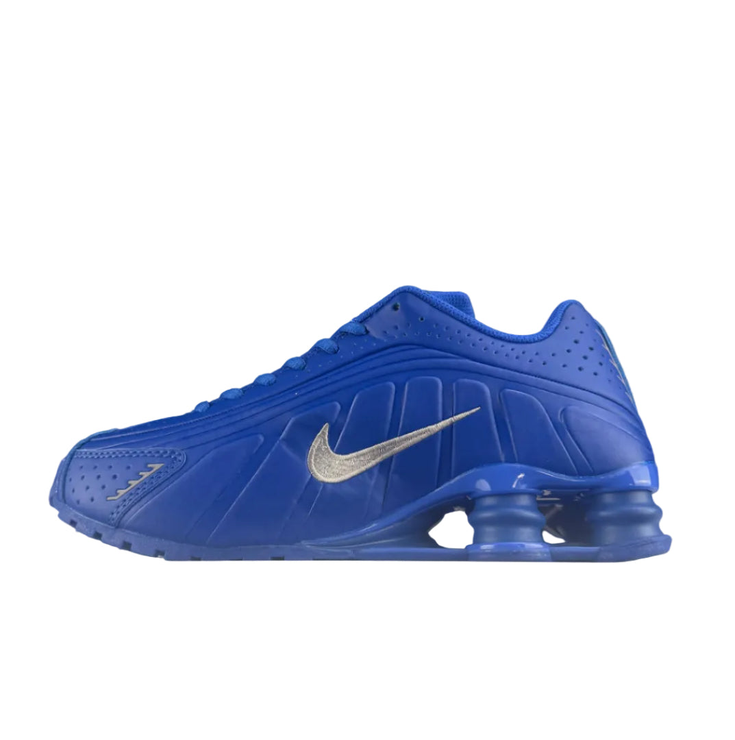 Nike Shox R4 Racer Blue and Metallic Silver