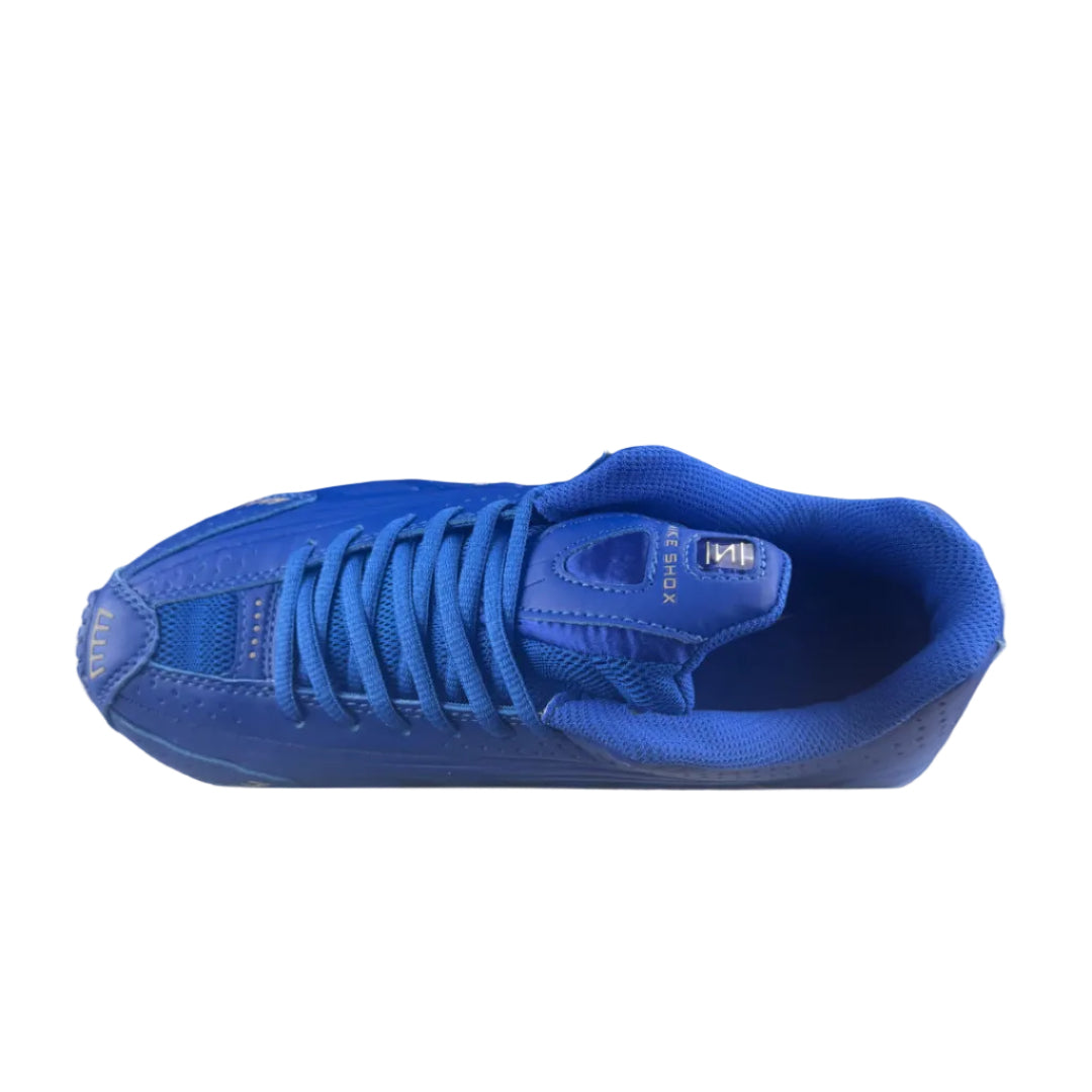 Nike Shox R4 Racer Blue and Metallic Silver